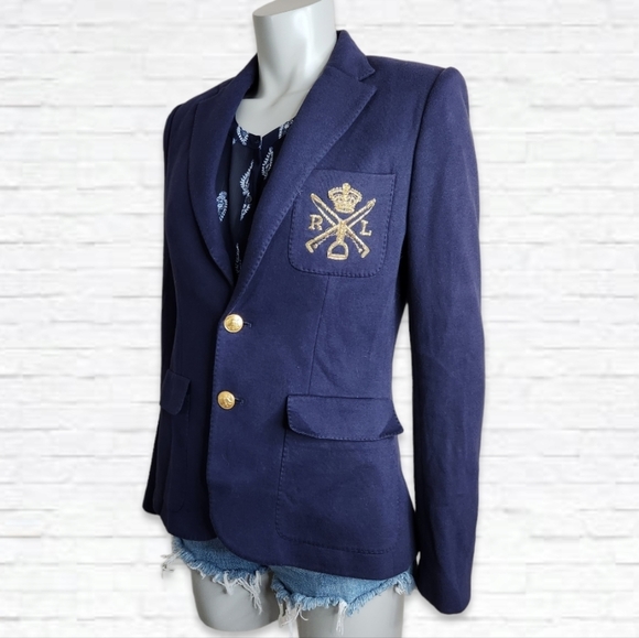 Ralph Lauren Jackets & Blazers - Ralph Lauren Polo Blue Label Navy Blue RL Embroidered School Boy Blazer Size 8